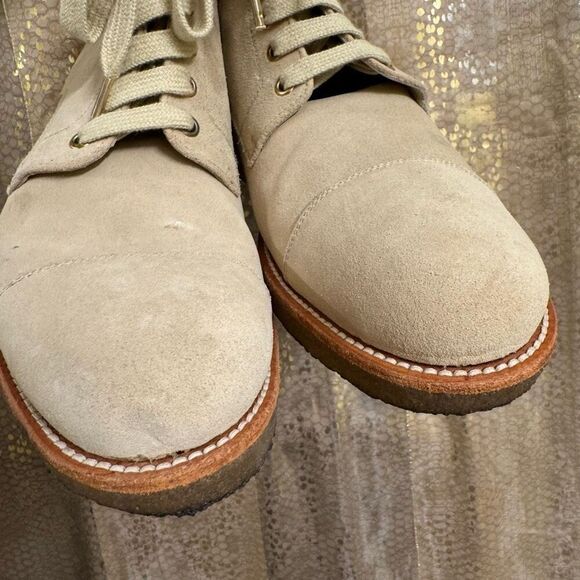 ORO Los Angeles‎ Beige Crepe Suede Combat Boots Size US 8 EU41 main image 6